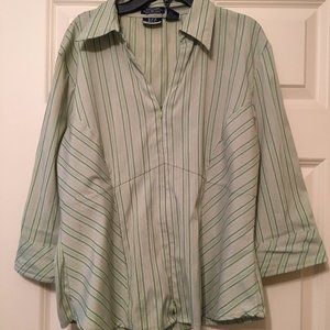 Women's 3/4 Sleeve Zip Blouse